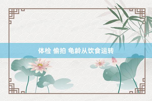 体检 偷拍 龟龄从饮食运转