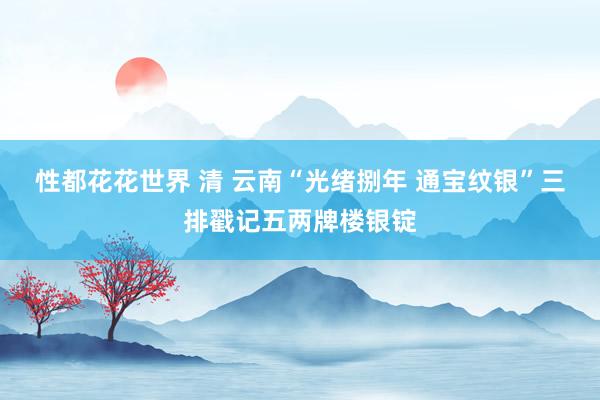 性都花花世界 清 云南“光绪捌年 通宝纹银”三排戳记五两牌楼银锭