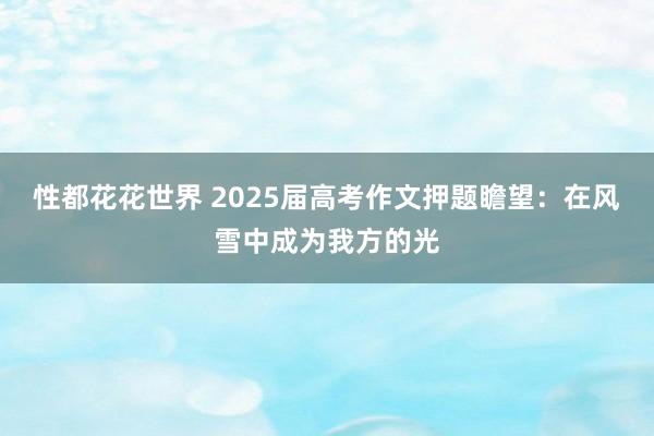 性都花花世界 2025届高考作文押题瞻望：在风雪中成为我方的光