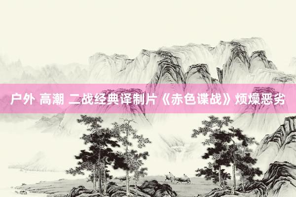 户外 高潮 二战经典译制片《赤色谍战》烦燥恶劣